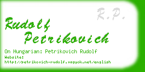 rudolf petrikovich business card
